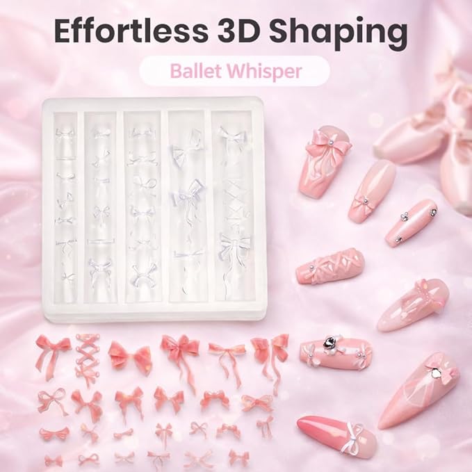 Beetles 3D Gel Nail Art-Ballet Whisper Pink Solid Builder Nail Gel Non-Sticky Sculpting with Dual-Ended Sculpture Pen & Stiletto Dual From, Beginner Friendly DIY at Home,UV LED Lamp Needed