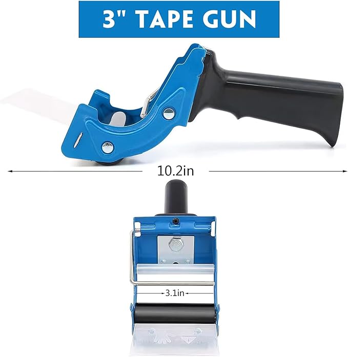 8 Pack Tape Gun for Packing Boxes, 3 inch Packaging Tape Dispenser with Quick Load for Packaging and Box Sealing Industrial Durability