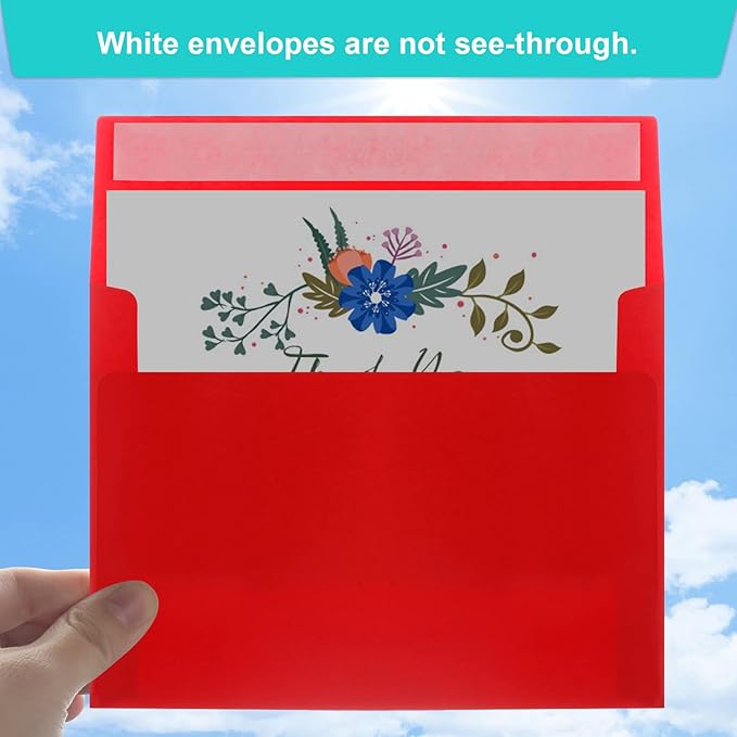 70 Packs of Invitation Envelopes, A2 Envelopes Red Postcard for 4.5x5.5 for Invitations, Self Seal for Photos RSVP, Greeting Cards