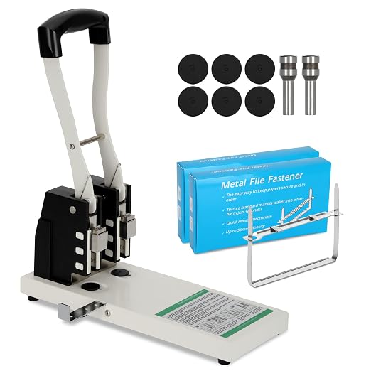 Upgraded Heavy-Duty 2-Hole Punch, One-Click Replaceable Blades | All-Metal Stable Frame, Ideal for High-Demand Office & School Use
