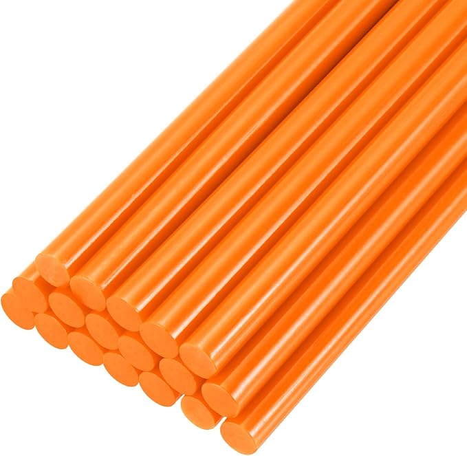 PATIKIL Hot Glue Sticks for Glue Gun, 20 Pcs Colored Hot Melt Adhesive Glue Sticks Bulk for DIY Projects Craft Art Decoration Home Repairs, Orange (3.9" x 0.28")
