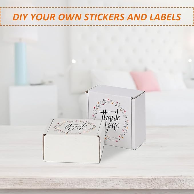 HORLIMER 4x4x2 inches Shipping Boxes Set of 50, White Corrugated Cardboard Box Literature Mailer