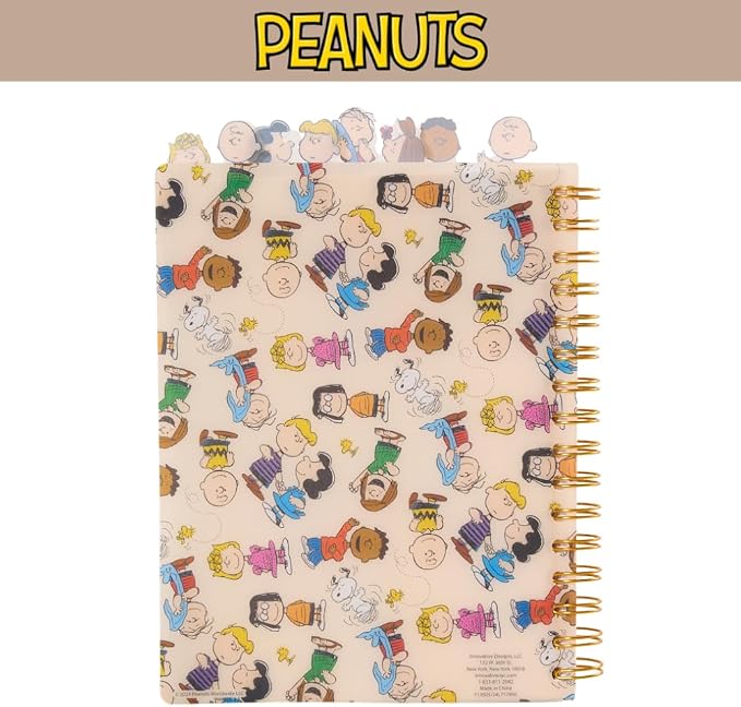 Peanuts Gang Journal Notebook, Spiral Bound, 144 Lined Pages, 8 x 7 inches – Peanuts Snoopy Charlie Brown | Snoopy School Supplies & Stationery Office Decor 144 Lined Pages, Vinyl Cover, 8 x 7 Notebook for Journaling, Planning, Write