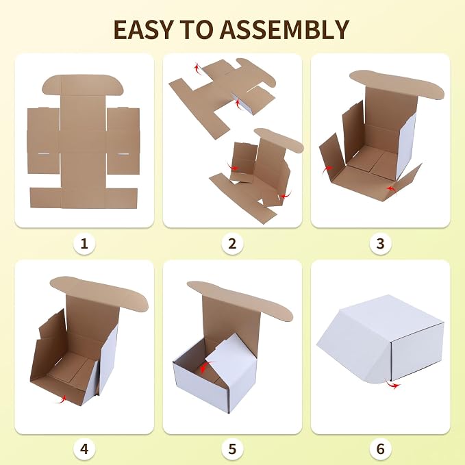 WIFTREY 100 Pcs 4X4X1 inches Small Shipping Boxes, White Corrugated Cardboard Box for Packaging Small Business, Moving, Literature Mailer