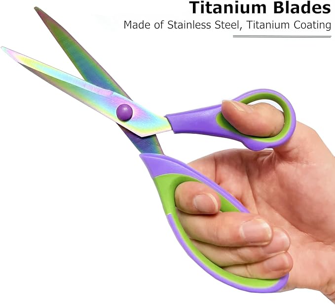 Scissors All Purpose Heavy Duty 3-Pack 5.5” 8.3” 9.5” | Ultra Sharp Blades Comfort Grip Handles - for Home, Office, School, Sewing, Crafts