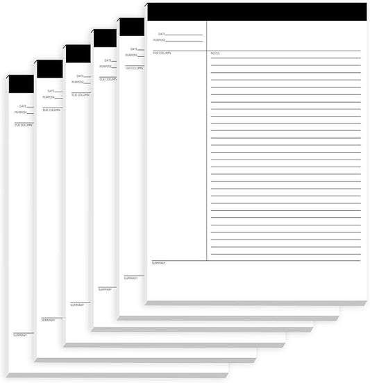 6 Pack Notepads 8.5 x 11, 300 Sheets College Ruled Legal Pads Lined Paper Writing Pads, White Note Pads Notebook for Office Business School College, 50 Sheets/Pad, Letter-Trim Perforated