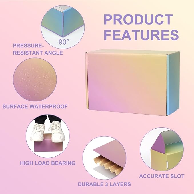 Shipping Boxes for Packaging, 9x6x4 Inches Corrugated Cardboard Boxes, Medium Mailing Boxes for Small Business (15 Pack, Colorful)