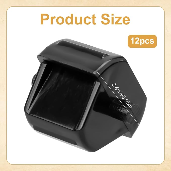 12pcs Tape Dispenser Core, Plastic Tape Dispenser Wheel Holder Insert Tape Dispenser Roll Tape Dispenser Roller Parts Replacement Accessories for School Office Home Supplies (Black)