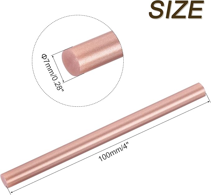 uxcell 30pcs Mini Hot Glue Gun Sticks 4-inch x 0.27-inch High Sticky Small Hot Glue Sticks for Glue Gun, Rose Gold