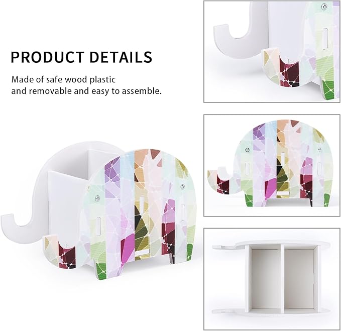 MOKANI Pen Pencil Holder for Desk Cute Elephant Gifts Desk Organizer Marker Makeup Brush Holders Workspace Organizers Office Decor Accessories with Phone Stand Christmas Gifts For Women Men Adults