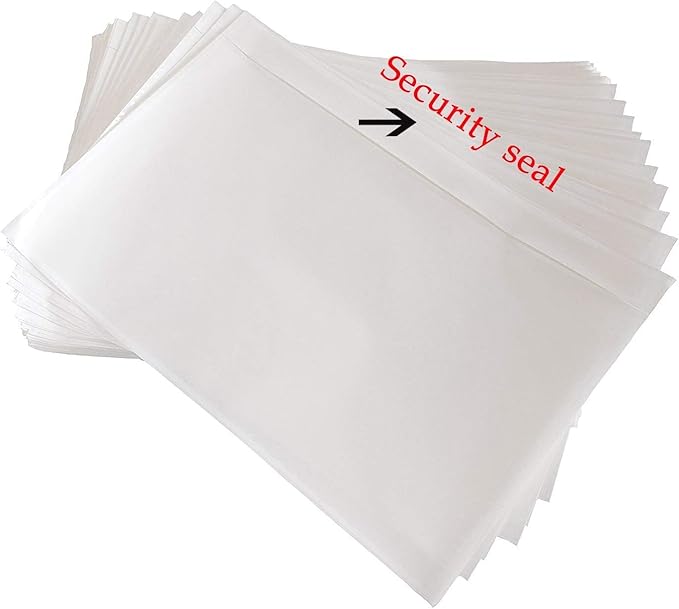 SJPACK 2000 7.5" x 5.5" Clear Adhesive Top Loading Packing List/Label Envelopes Pouches