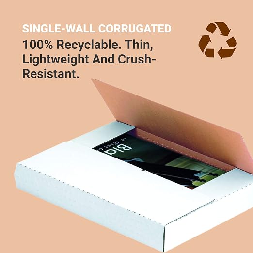 BOX USA Shipping Boxes Small 9.625"L x 6.625"W x 1.25"H 50-Pack - Corrugated Cardboard Box for Moving, Mailing, Packing, Packaging and Storage