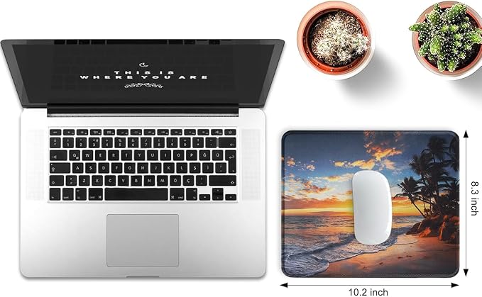 JIKIOU 3 Pack Mouse Pad with Stitched Edge, Portable Size-10.2x8.3in Sunset | Anti-Fray, Comfortable Smooth Lycra Surface, Non-Slip Rubber Base, Machine Washable Fade-resistant, Compatible with All Mice