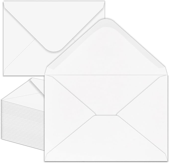 50 Pack 4x6 Envelopes white A4 Envelopes for Invitations, Printable, Self Seal for Weddings, Invitations, Photos, Postcards, Greeting Cards, Mailing