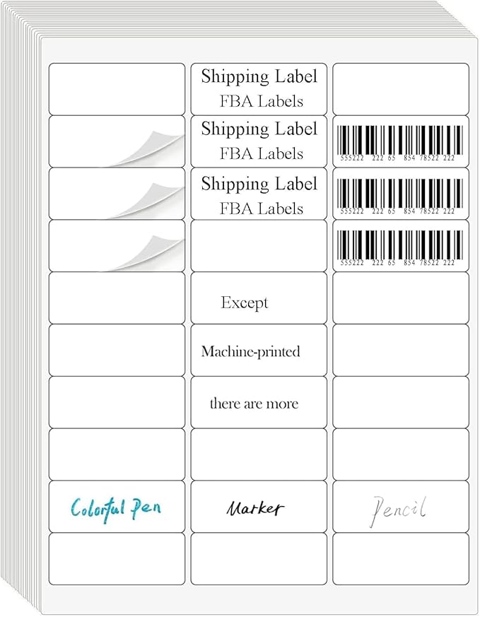 30 UP Labels 1" x2-5/8 Mailing Shipping Address FBA Label for Laser/Inkjet Printers, White Blank Sticker Name Tags, Printable Address Label (2000 Sheets, 60,000 Labels)