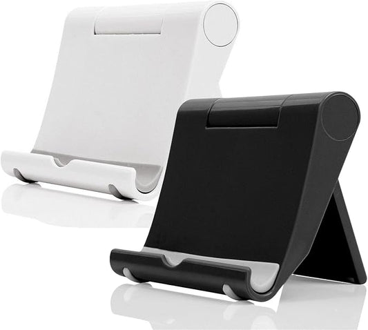 Adjustable Foldable Cell Phone Stand for Desk, Compatible with Most Smartphones and Tablets, Fits Devices up to 10 Pounds | Foldable Adjustable Mobile Dock, Universal Tabletop Mount, Multi-Angle Desk Stand Compatible with Smartphones & Mini Tablets