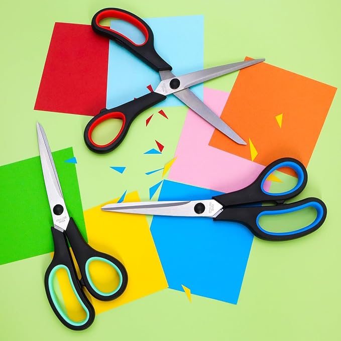 Vitoler Scissors All Purpose Heavy Duty,8.5" Kitchen Scissor | for Office Home School Craft Sewing Fabric Supplies, High/Middle School Student Teacher, Right/Left Hand