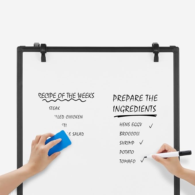 NEWBULIG Magnetic Dry Erase Board 36" x 24", White Board with Adjustable Stand, Heavy-Duty Aluminum Frame & Accessory Tray for Office, Classroom, Home & Presentations, Black