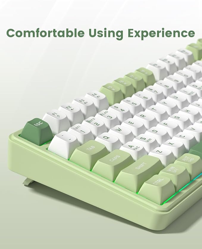 Womier DK75 75% Wireless Gaming Keyboard, RGB Backlit Creamy Keyboard with Multifunction Knob & Screen, Tri-Mode 2.4GHz/USB-C/BT5.0, Anti-Ghosting No-Conflict Silent Membrane Keyboard for MAC Windows