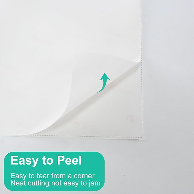 L LIKED 30 Matte Printable White Sticker Paper Full Sheet Labels 8.5" x 11" | 30 sheets, permanent adhesive, laser/inkjet compatible, smudge-free, for shipping, crafts & labels