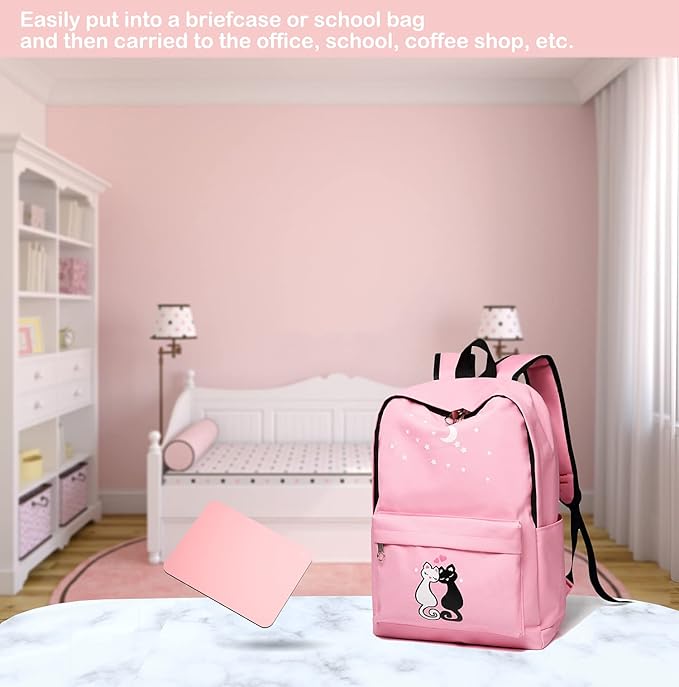 Audimi Small Mouse Pad 6 x 8 Inch, Mini Mouse Pad Thick for Laptop Wireless Mouse Home Office Travel, Portable & Washable (Pink)