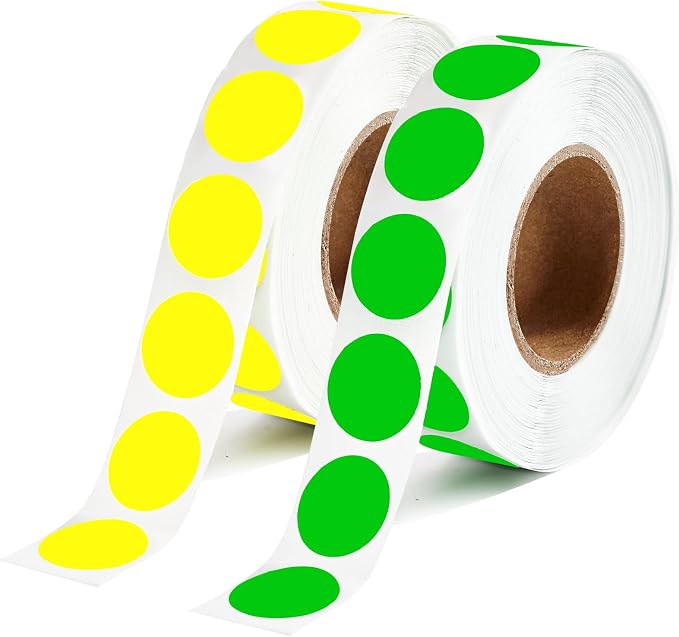 2000 Pcs Round Stickers 1/2 Inch Color Circle Dot Stickers Small Code Labels for Office Shop Yard Sale Home Classroom Marking