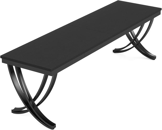 Tribesigns 2 Person Computer Desk, 78.7-Inch Extra Long Desk, Large Double Desk for Two People, Workstation with Stylish Legs (Black)