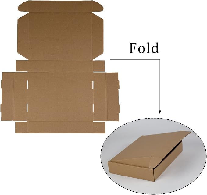 11x8x2 Inches Shipping Boxes Pack of 25, Brown Corrugated Cardboard Boxes for Small Bussiness