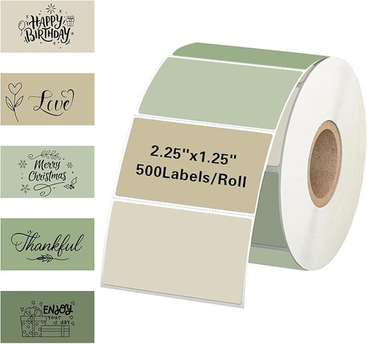 Starboling 2.25" x 1.25" Direct Thermal Labels,Self-Adhesive Printer Label for Address,Logo,Shipping,Barcodes,QR Code（Green Gradient）