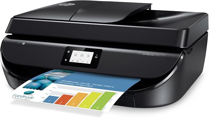 HP OfficeJet 5255 All-in-One Printer with Mobile Printing, Instant Ink Ready - Black (Renewed)