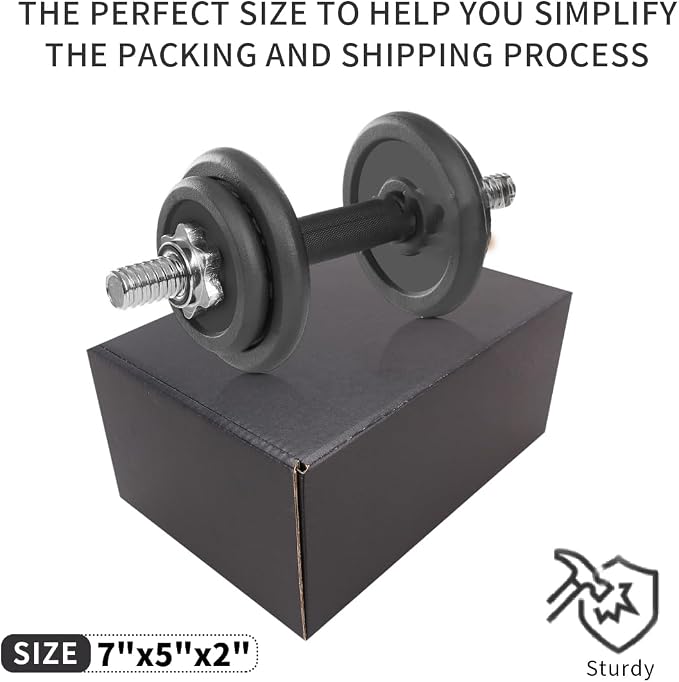 7"x5"x2"Shipping Boxes,20Pcs Black Corrugated Cardboard Boxes. | Come with 20 Thank You Stickers,Suitable E-Commerce Packaging, Shipping Packaging etc.