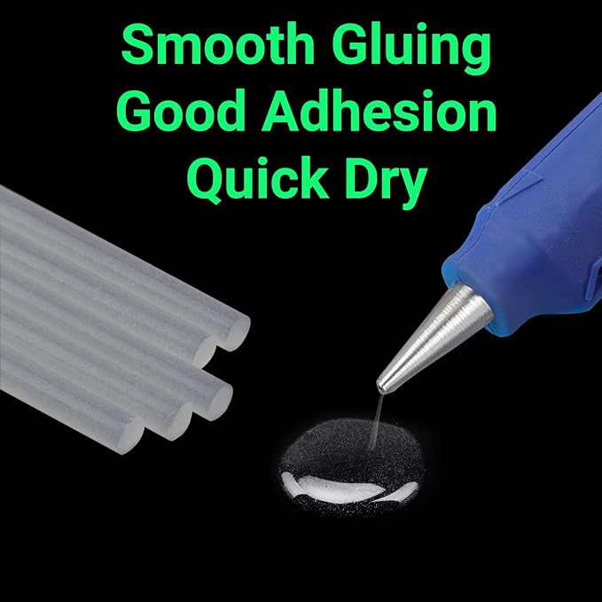 Glow in The Dark Hot Glue Sticks Bulk, 36 Pack Mini Hot Glue Sticks for Crafting, Christmas Decoration, Art, DIY, Small Size 4" Long x 0.27" Dia for Low and High Temp