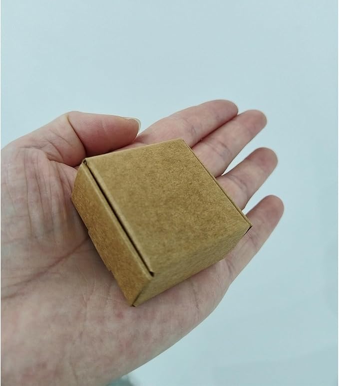 Craftdady 50pc 1.6x1.5x0.8 Inch Soap Shipping Box Small Brown Aircraft Box | Small Paper Jewellery Gift Boxes Square Soap Box Shipping Box Corrugated Paper Boxes for Jewelry Small Business Packing