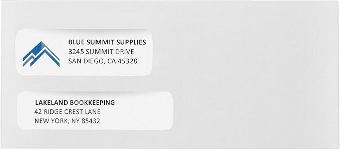 500 No. 9 Flip and Seal Double Window Security Envelopes - Designed for Quickbooks Invoices and Business Statements with Self Seal Flip Press and Seal Flap -Number 9 Size 3 7/8 Inch X 8 7/8 Inch