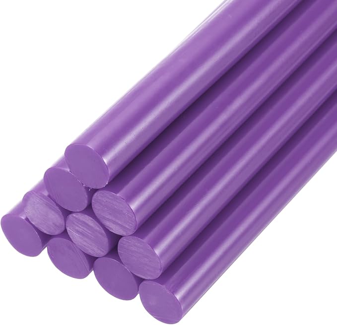 PATIKIL Hot Glue Sticks for Glue Gun, 10 Pcs Colored Hot Melt Adhesive Glue Sticks Bulk for DIY Projects Craft Art Decoration Home Repairs, Dark Purple (3.9" x 0.43")