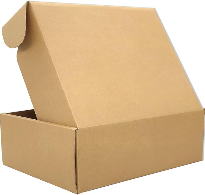 10x8x3 Shipping Boxes Brown Mailer Corrugated Cardboard Box Set of 25 | for Packaging, Literature, Packing, Mailing, Storage, Small Business, Moving, Gift, Supplies, Quick Fold, Tab Locking