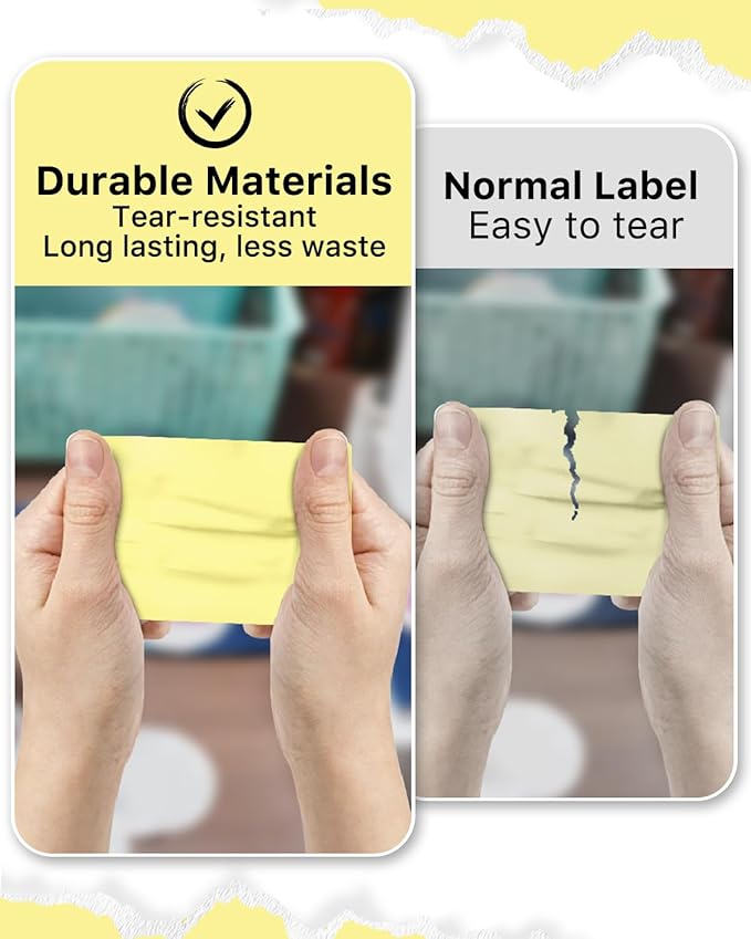 iEager 3" x 2" Thermal Labels, Rectangle Thermal Printer Stickers, Self-Adhesive Durable Sticker with Perforation Line, 500 Labels/Roll, Yellow