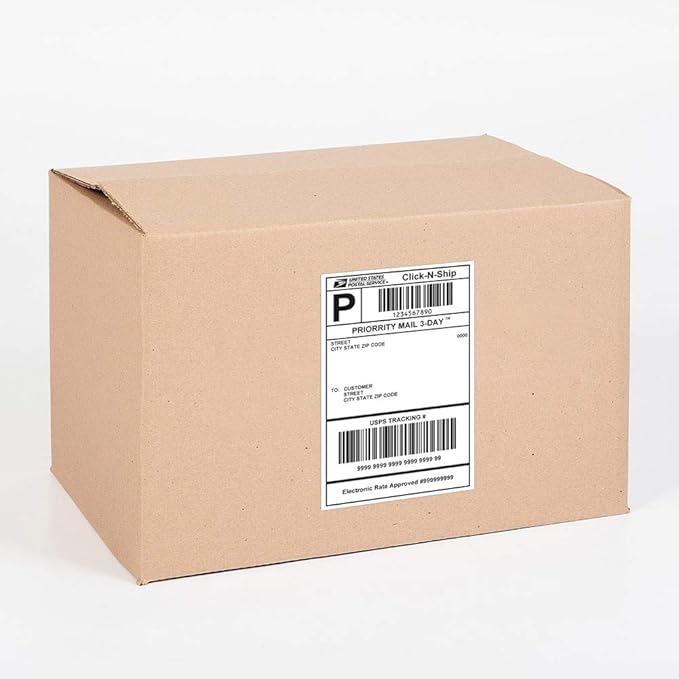 L LIKED 200 Labels Self Adhesive Shipping Labels 8.5" x 5.5" Stickets Paper for Laser & Inkjet Printers -100 Sheets