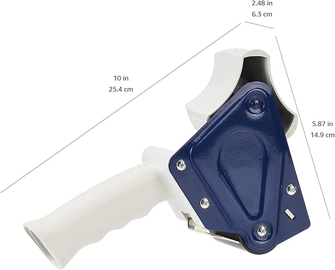 Amazon Basics Packaging Tape Dispenser Gun, Easy-to-Use, Side Load Design, Well Built, 3-Inch Inner Paper Core, for 1.88-Inch Wide Packing Tape