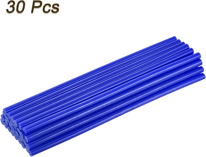 uxcell 30pcs 7mm x 200mm Full Size Hot Glue Gun Sticks 8-inch x 0.27-inch High Sticky Small Hot Glue Sticks for Glue Gun, Bright Blue