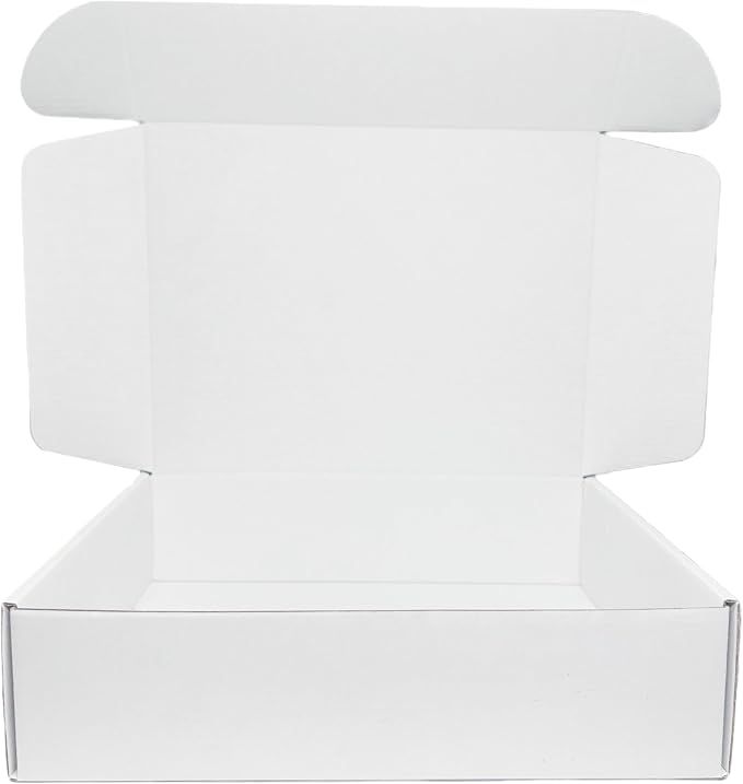 12x9x3 Inches White Corrugated Cardboard Shipping Boxes Set of 2 | Mailer Boxes, For Business Packaging, For Mailing