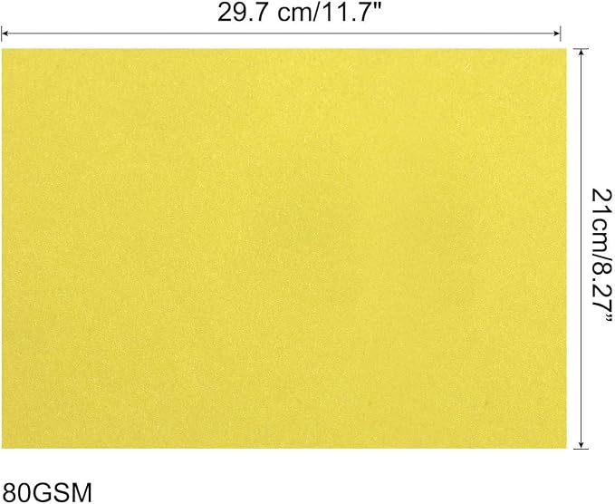 MECCANIXITY 50 Sheets Colored Copy Paper 8.3 x 11.7Inch Printer Paper 80gsm Lemon Yellow for Office Printing, Document Copying, Invitations, Forms, Art Projects