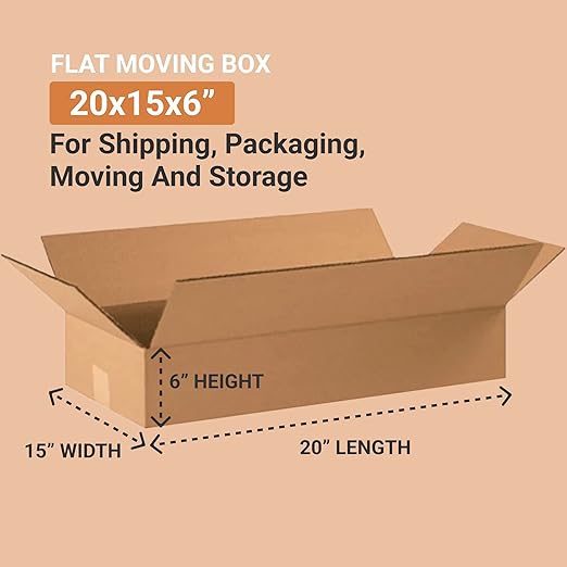 BOX USA Shipping Boxes Medium 22"L x 10"W x 4"H 25-Pack - Corrugated Cardboard Box for Moving, Mailing, Packing, Packaging and Storage