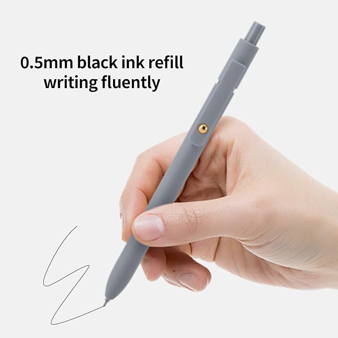 Ddaowanx Gel Pens Set,12 Pcs 0.5mm Retractable Quick Dry Black Ink Pens | Fine Point Smooth Writing Pens for Journaling,Cute Office School Supplies,Gifts for Women