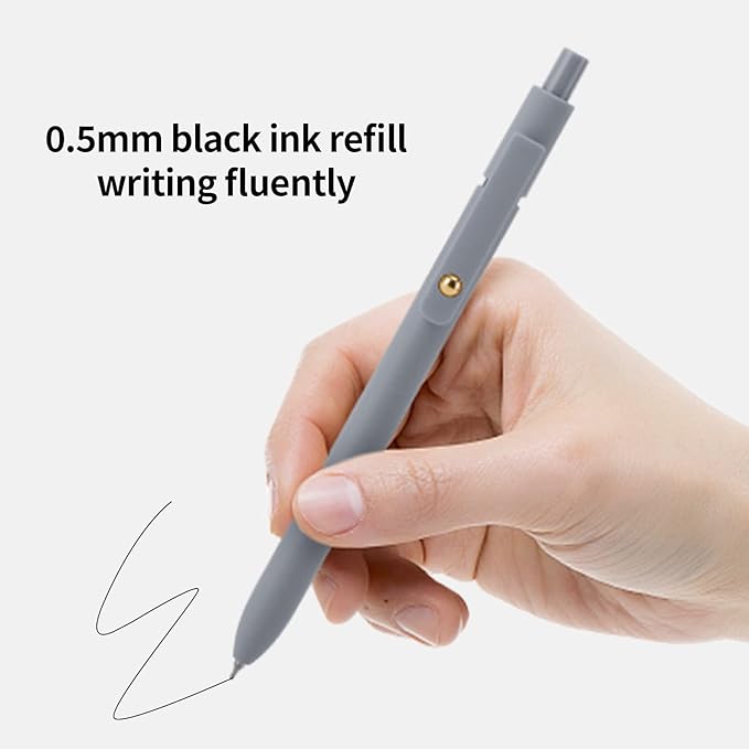 Ddaowanx Gel Pens,6 Pcs 0.5mm Retractable Quick Dry Black Ink Pens (Pack of 2)
