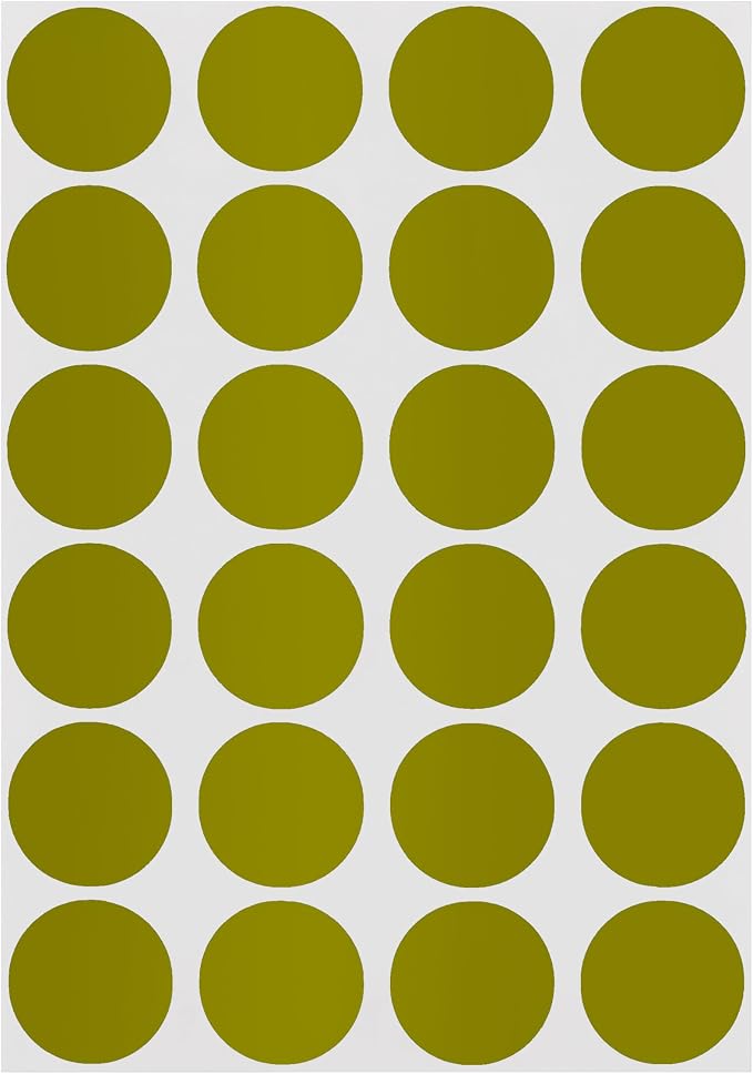 Olive Dot Stickers, 3/4 Inch, 1008/Pack | Semi-Gloss Paper Circle Labels for Offices, Retail, Classrooms, and Warehouses. Made in USA