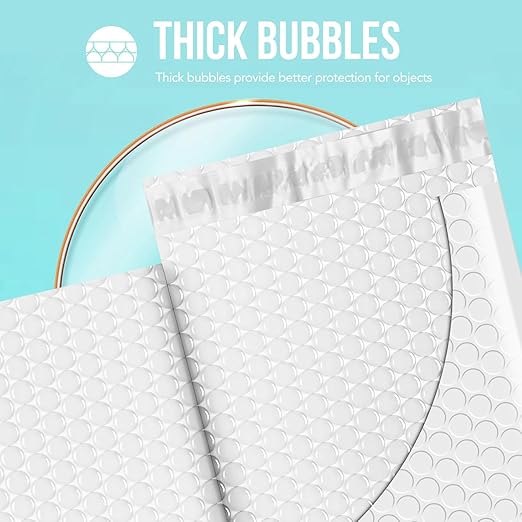 Fuxury Bubble Mailers 12x15" White Padded Envelopes 40 Pack Self-Seal | Large Bubble Envelopes Strong Adhesion Padded Mailers for Mailing Small Business,Magazine,Clothing