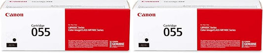 Canon Genuine 055 Black Toner Cartridge Compatible with LBP664Cdw,MF741Cdw,MF743Cdw,MF745Cdw,MF746Cdw,(Pack of 2)