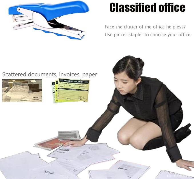 Stapler with 1000 Staples-Plier Stapler Save 60% Power, (Blue 4 Pack) | Stapler Plier Stapler Save 60% Power,Good for Stapling at Home School or Warehouse