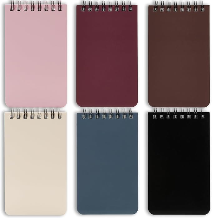 QiCheng 6pcs Pocket Notebook Mini Notepad Small Spiral Notebooks 3X5Inch | functionality PortabilityPortability convenience